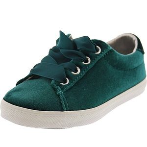 Janie and Jack Velvet Green Sneakers Toddler